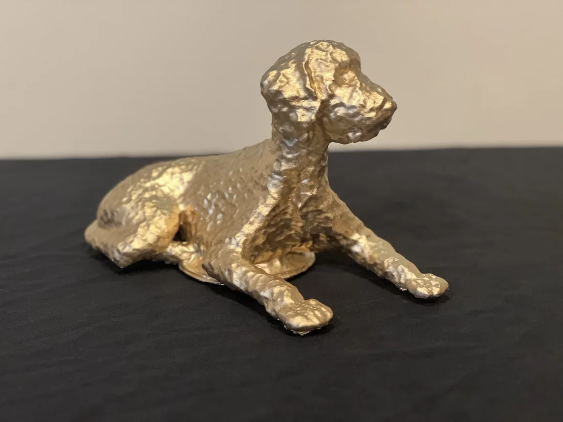 The house gold finish on a finished commission.